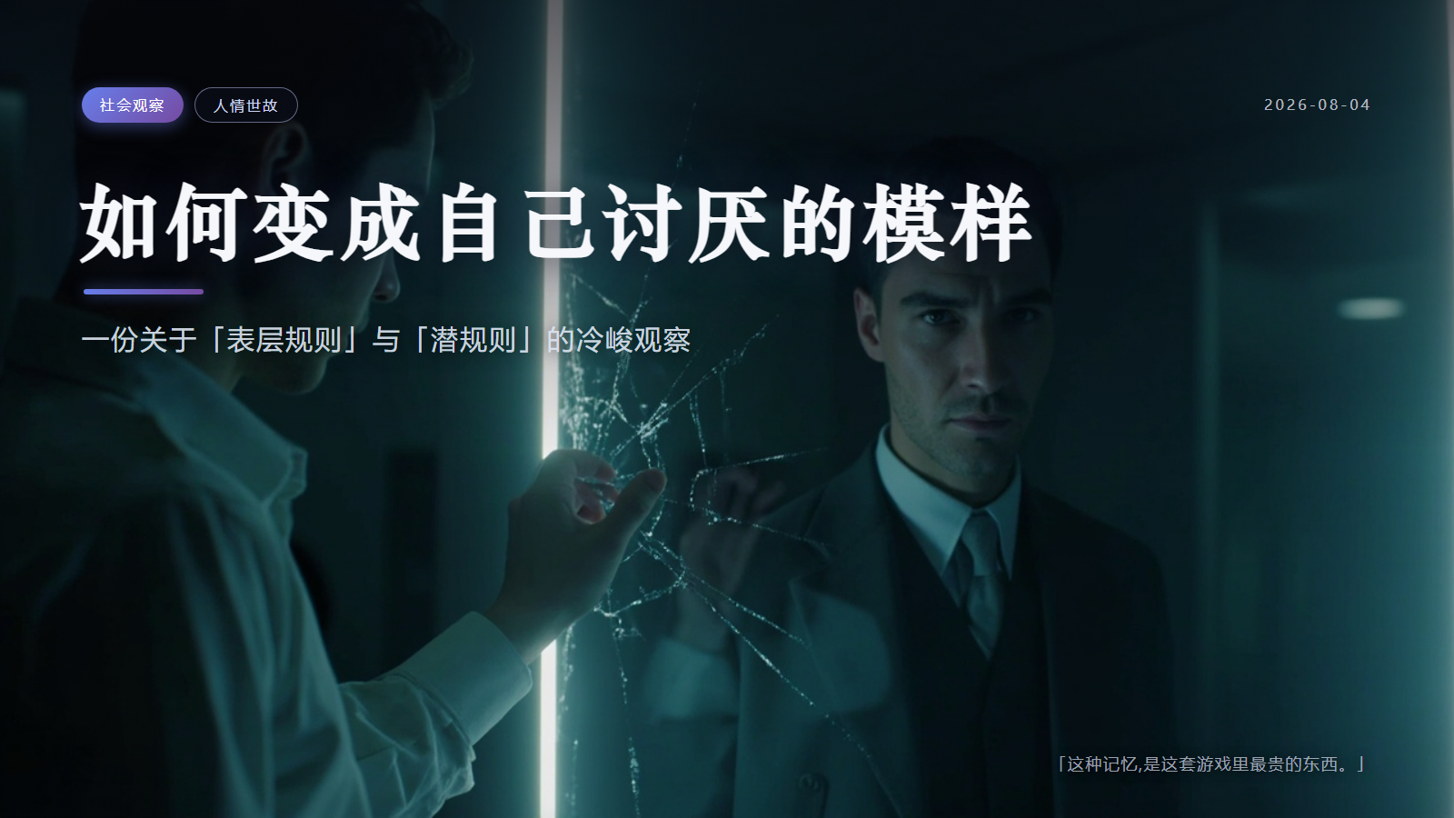 如何变成自己讨厌的模样：一份关于"表层规则"与"潜规则"的冷峻观察